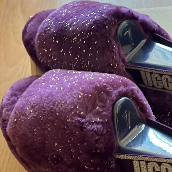 Ugg fluff yeah metallic sparkle size 7 - Picture 5 of 10